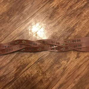 Vintage leather twisted tooled belt thumbnail 3