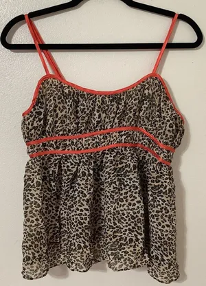 Secret Treasures Y2K Cheetah Print‎ Camisole Large 2000s Bratzcore Funky Feminine Beach Summer thumbnail 1