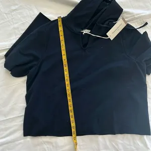 NYDJ Womens Cropped Comfy Hoodie, Oxford Navy, Size -XL, NWT thumbnail 6