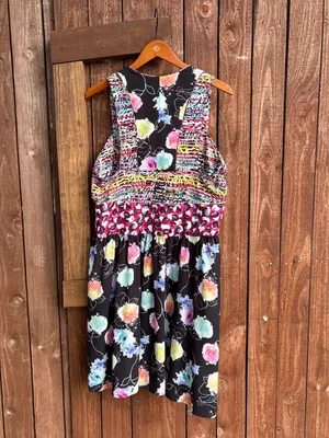 Isle by Melis Kogan Colorful Patchwork Sleeveless Dress thumbnail 5