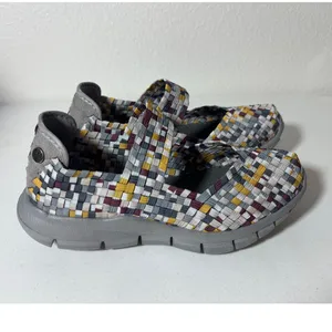 Bernie Mev Size 5 (EU 36) Charm Slate Multicolor Mary Jane Slip-On Woven Flats thumbnail 3