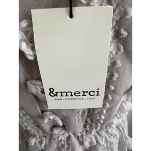 &merci Floral Pom Pom Aline Dress Medium Grey Short Sleeve‎ Mini New thumbnail 5