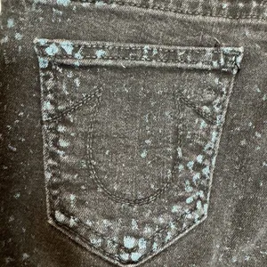 True Religion Casey Jeans Sz 25 Black & Blue Snakeskin Skinny‎ Stretch thumbnail 7
