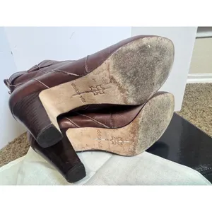 Dolce Vita Brown Nappa Leather Heeled Ankle Boots Slouchy Western Booties sz 8 thumbnail 6