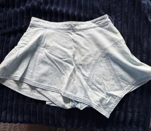 Free People Asymmetrical Denim Skirt Mini thumbnail 1