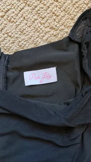 Pink Lily Black Long Sleeve Square Neck Bodysuit thumbnail 3