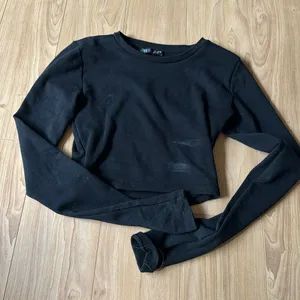 Zara Black Long Sleeve Crop Top thumbnail 1