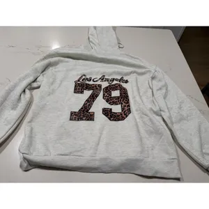 NEW Leopard Number Y2K Hoodie Long Sleeve Drawstring Graphic Sweatshirts XL thumbnail 5