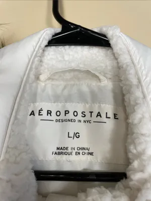 Aeropostale Women's Faux Fur Sherpa Hooded White Puffer Vest thumbnail 10