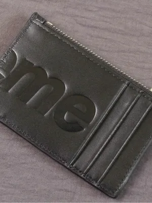 Supreme Black Embossed Leather Zip Wallet thumbnail 3