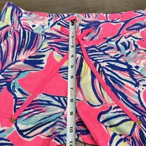 Lilly Pulitzer Galley Linen Pants Tiki Pink Cabana Crazed Linen Size 4 thumbnail 8