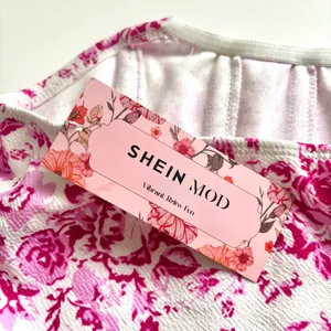 Shein Pink and White Floral Corset Top thumbnail 4