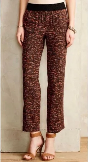 Anthropologie Hei Hei kiri kiti pants orange black medium pull on thumbnail 1