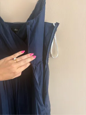 Lulus Exemplary Aura Navy Tulle Surplice Midi Dress Size Large Sleeveless Formal thumbnail 9