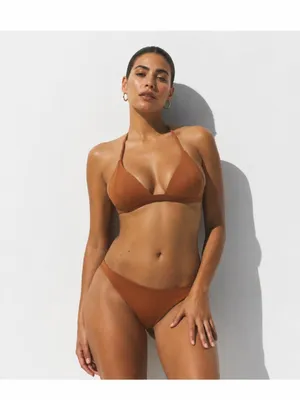 SKIMS Classic Swim Push Up Triangle Bikini Top Bronze Size L NWT thumbnail 2