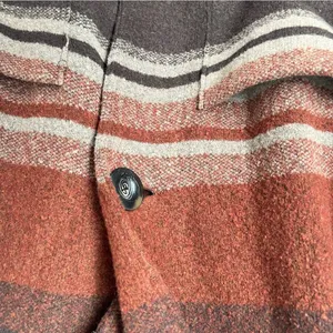 Free People Brown Striped Western Wool Blend Coat Size Small thumbnail 4
