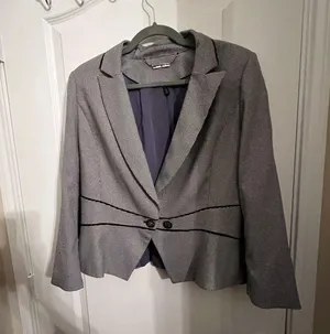 White House Black Market Gray Blazer Tailored Suit Jacket thumbnail 1