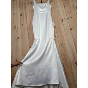 NWOT Lulus Luxe Loveliness White Satin Backless Mermaid Maxi Dress Bridal Gown S thumbnail 8