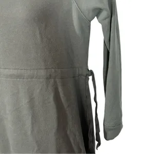 Athleta Studio Cinch Green Sweatshirt Dress Small Tie Waist Athleisure thumbnail 7