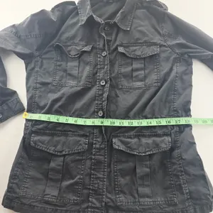 Buffalo David Bitton Utility Jacket‎ Military Drawstring Waist Black Small thumbnail 9