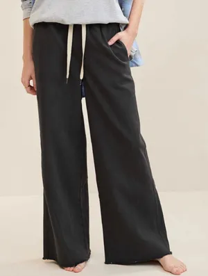 Aerie Soft Landing‎ Trouser Smoked Gray Loose Fit Super Wide Leg Large Short thumbnail 1