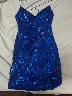 Blue Sequin Windsor Dress thumbnail 1