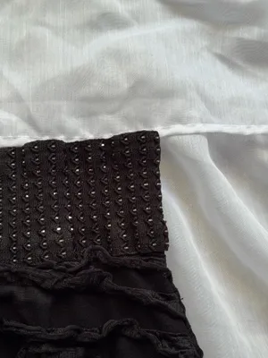 Y2K True Vintage 579 black Ruffle Mini Skirt with Sparkle Waistband thumbnail 4