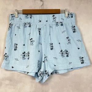 American Eagle Mickey Mouse Pajama Set Women Medium Cotton Gauze Lounge Kawaii thumbnail 6