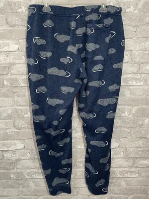 L.L.Bean women's print sweater jogger fleece pants featuring a cloud pattern thumbnail 4