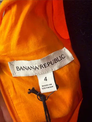 Banana republic NWT Orange Puff-Sleeve Midi/Maxi Dress sz4 thumbnail 5