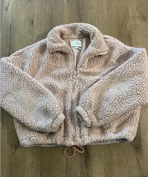 Urban Outfitters Cropped Pink Sherpa thumbnail 1