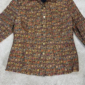 Coldwater Creek Tapestry Multicolor Brocade Jacquard Button Front Top Jacket M thumbnail 4