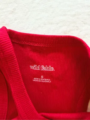 Wild Fable Red Ribbed High-Neck Cropped Tank Top thumbnail 7