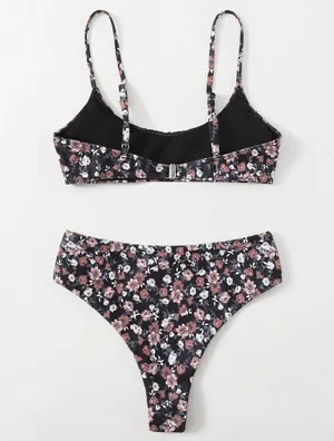 Floral Bikini Black Size XS thumbnail 2