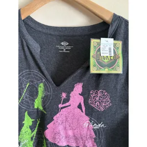 Wicked Glinda And‎ Elphaba Classic Fit Graphic Tee V Cut NWT maurices Medium thumbnail 3