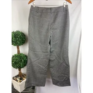 Talbots 100% Wool Black & Gray Thin Striped Trouser Pants 8 thumbnail 3