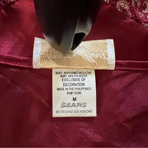 Luxurious Inner Most Scarlet Red Vintage Nightgown Lace Slip Dress Chemise M thumbnail 4