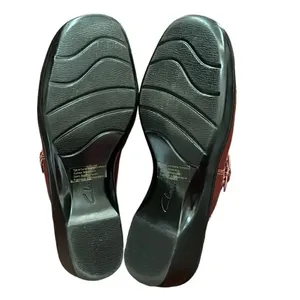 Clarks Bendables Red Leather Slip-on Shoes(Size 8.5M) thumbnail 3
