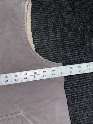 Vintage Carhartt Taupe Gray Sherpa Lined Vest Mock Neck WV001 032 Women’s Large thumbnail 10