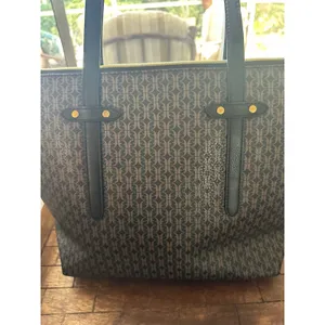 Fossil Monogram Tote Bag Brown Black Signature Logo Print‎ Shoulder Bag Large thumbnail 3