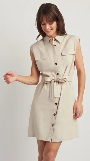 Ellen tracy LINEN BLEND SHIRT DRESS NWT small (b46 ) thumbnail 1