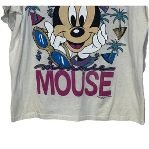 Walt Disney Women's Top Vintage Minnie Mouse‎ Print Boxy Fit Short Sleeve Small thumbnail 4