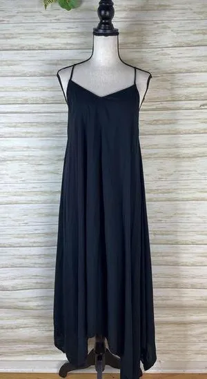 Modcloth Black Handkerchief Hem Strappy Maxi Dress thumbnail 1