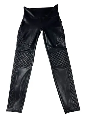 Spanx Quilted Moto Black High Rise Leggings Women’s Size Large thumbnail 4