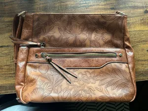 Alyssa Vegan Leather Western Style Bag Brown thumbnail 1