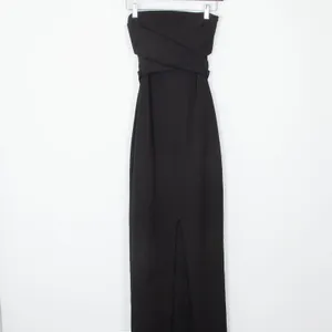 Lulus Womens Evening Maxi Dress XS Black Strapless Crisscross‎ Front Slit thumbnail 2