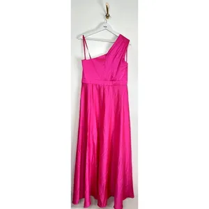 MAC DUGGAL One-Shoulder High-Low Satin Gown in Hot Pink Size Large thumbnail 5