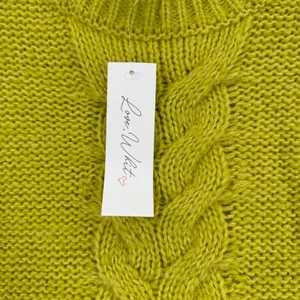Love Whit XS Green‎ Cable Knit Bell Sleeve Pullover Sweater Top thumbnail 4