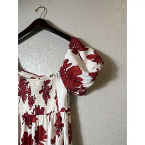 Abercrombie & Fitch Emerson Off‎ Shoulder Floral Midi Dress XSP Petite thumbnail 5