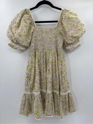 LOVE THE LABEL anthropologie Josepha floral boho white dress smocked size xs thumbnail 10